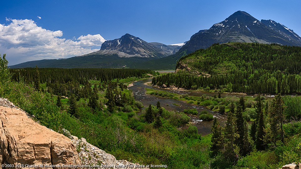 Swiftcurrent River Panorama